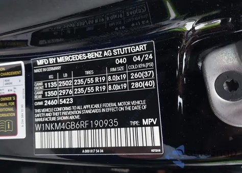 2024 Mercedes-Benz Glc 300 from USA, damaged, VIN W1NKM4GB6RF190935